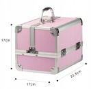 Kosmetický kufřík 22,5x17x17 růžovo-stříbrný