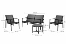 Balkonová sedací sestava VELARO černá 