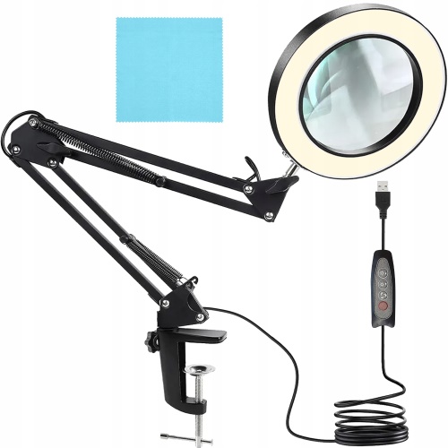 Izoxis 23893 Multifunkční lampa a lupa 32 LED, USB černá