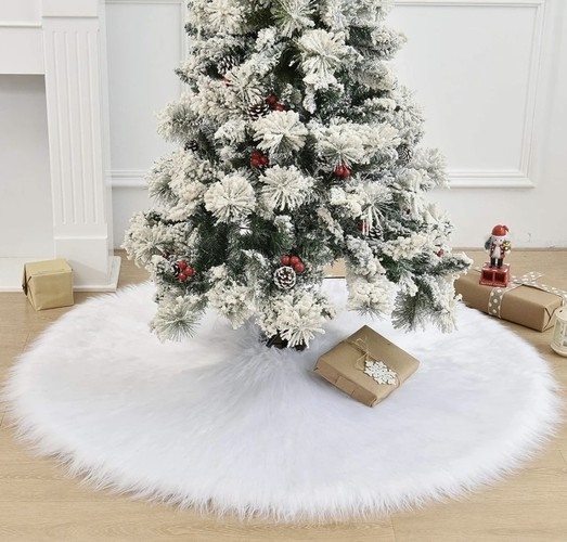 Podložka pod vánoční stromeček, chlupatá, 150 cm, bílá Ruhhy 22228