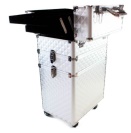 II. jakost Dvoudílný kosmetický kufřík na kolečkách stříbrný