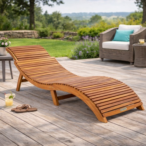 Skládací zahradní lehátko Savora z akácie