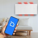 Skleněný konvekční ohřívač Eco Wifi termostat 2000W