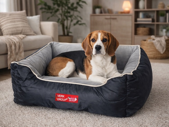 Pelíšek pro psa / kočku L - šedo-černý