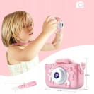 Digitální fotoaparát pro děti Koník X5 růžový 64 GB karta 