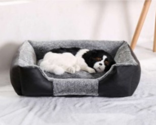 Pelíšek pro psa / kočku XL - Kožíšek - šedo-černý