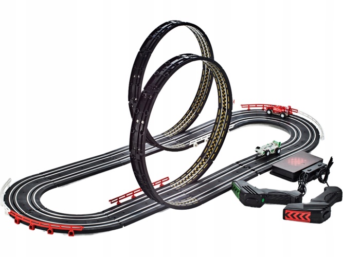 ZÁVODNÍ AUTODRÁHA 2 AUTA FORMULE 1 1:64 388 cm