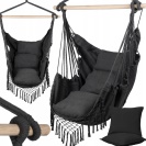 Brazilské houpací křeslo s třásněmi 20937 - Hamak tmavě šedé