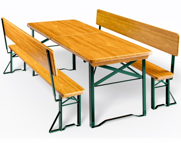 Zahradní pivní set s opěradlem 170x70x75 cm skládací