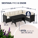 Zahradní ratanová sestava Kristian - černá