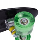 Svítící skateboard černý LED RGB KOLEČKA 