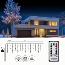 Vánoční světelný závěs 200LED – 10m + ovladač
