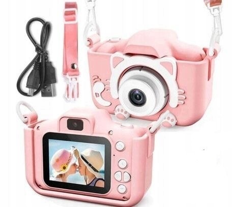 Digitální fotoaparát pro děti Kočička X5 růžový